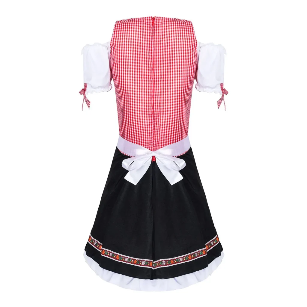 Rotes Dirndl Mit Weißer Schürze 5