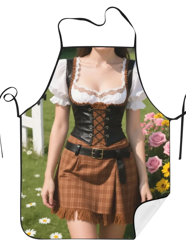 Braune Schürze Dirndl 3