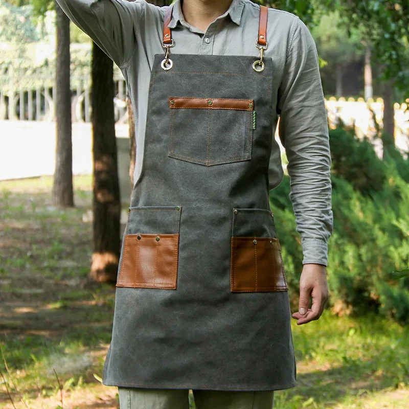Schürze Canvas Leder 2